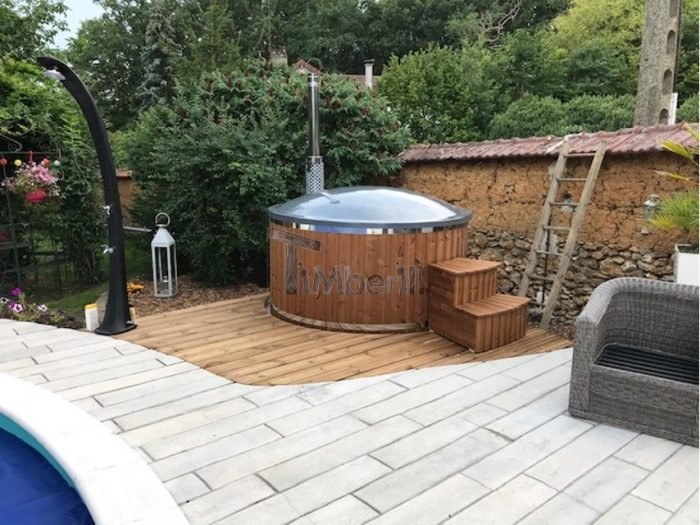 BAIN NORDIQUE EN FIBRE DE VERRE THERMO BOIS ROYAL, Fabien, LA BOISSIERE ECOLE, France