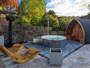 Sauna Extérieur Jardin Iglu Bain Nordique WPC – Thermobois Avec Poêle à Granulés Ou à Bois (2)