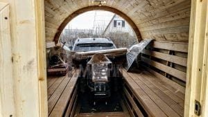 Sauna Extérieur Avec Remorque, Vestiaire Et Poêle à Bois Harvia (13)