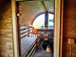 Sauna Extérieur Avec Remorque, Vestiaire Et Poêle à Bois Harvia (18)