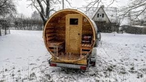 Sauna Extérieur Avec Remorque, Vestiaire Et Poêle à Bois Harvia (3)