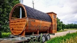 Sauna Extérieur Avec Remorque, Vestiaire Et Poêle à Bois Harvia (7)