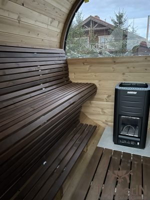 Sauna Baril Extérieur Avec Vitrine Avant Et Fenêtre Panoramique Arrière 1 (5)